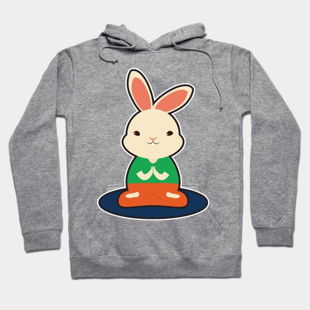 Rabbit at Yoga on Yoga mat Hoodie by Markus Schnabel